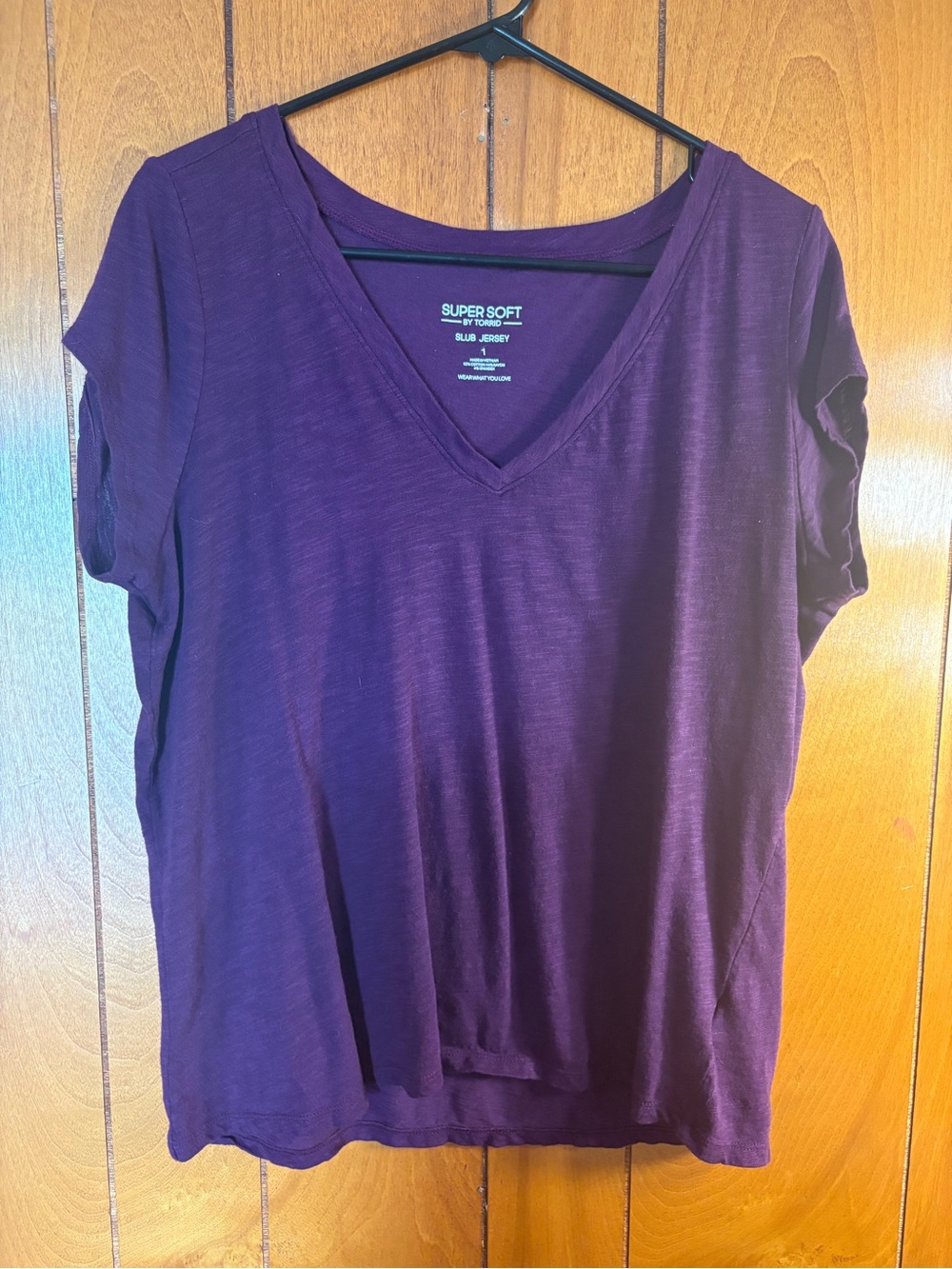 torrid Plum V-Neck Super Soft Tee